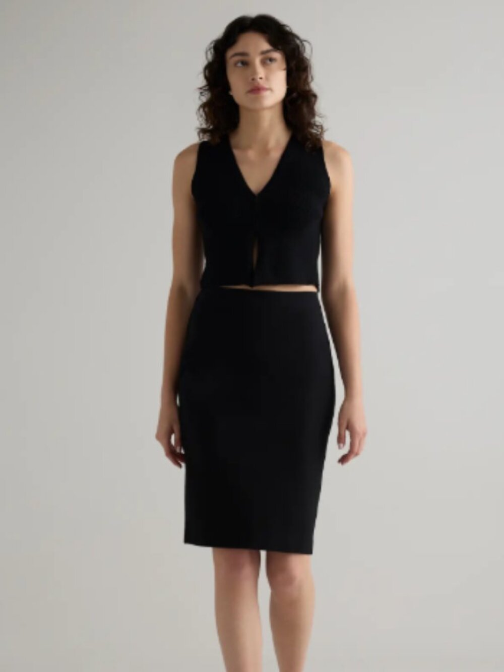 Quince Ultra-Stretch Ponte Pencil Skirt - Small